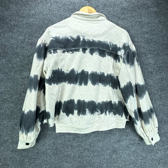 POL Knit Jacket Womens Small Swish‎ Splash Tie Dye Boxy Raw Front Hem Oversized - Picture 4 of 12